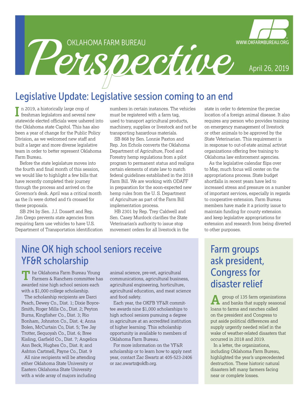 Legislative Update: Legislative Session Coming to an End