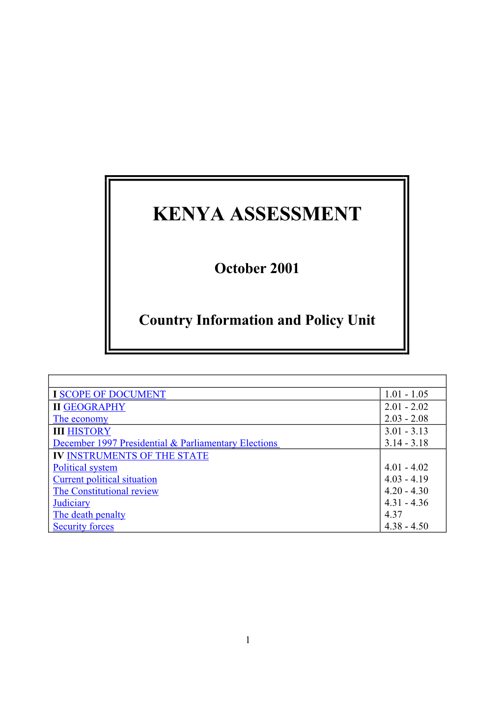 Kenya Assessment