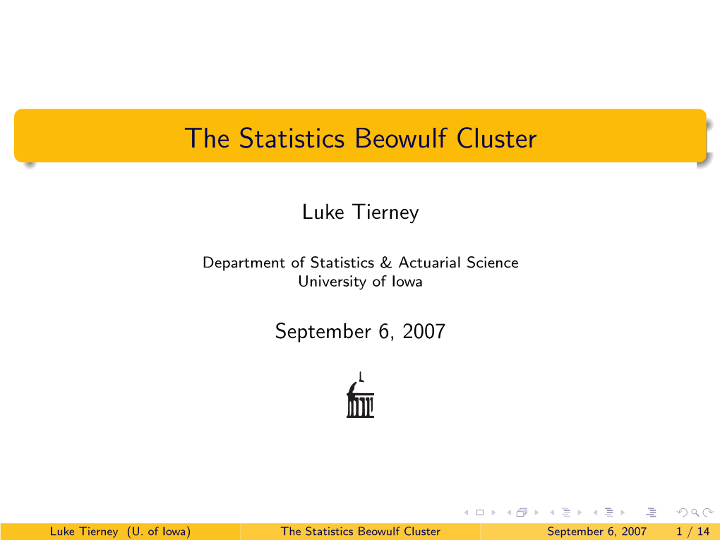 The Statistics Beowulf Cluster