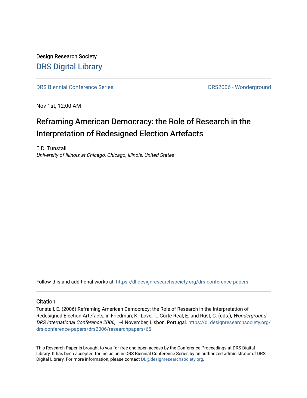 The Role of Research in the Interpretation of Redesigned Election Artefacts