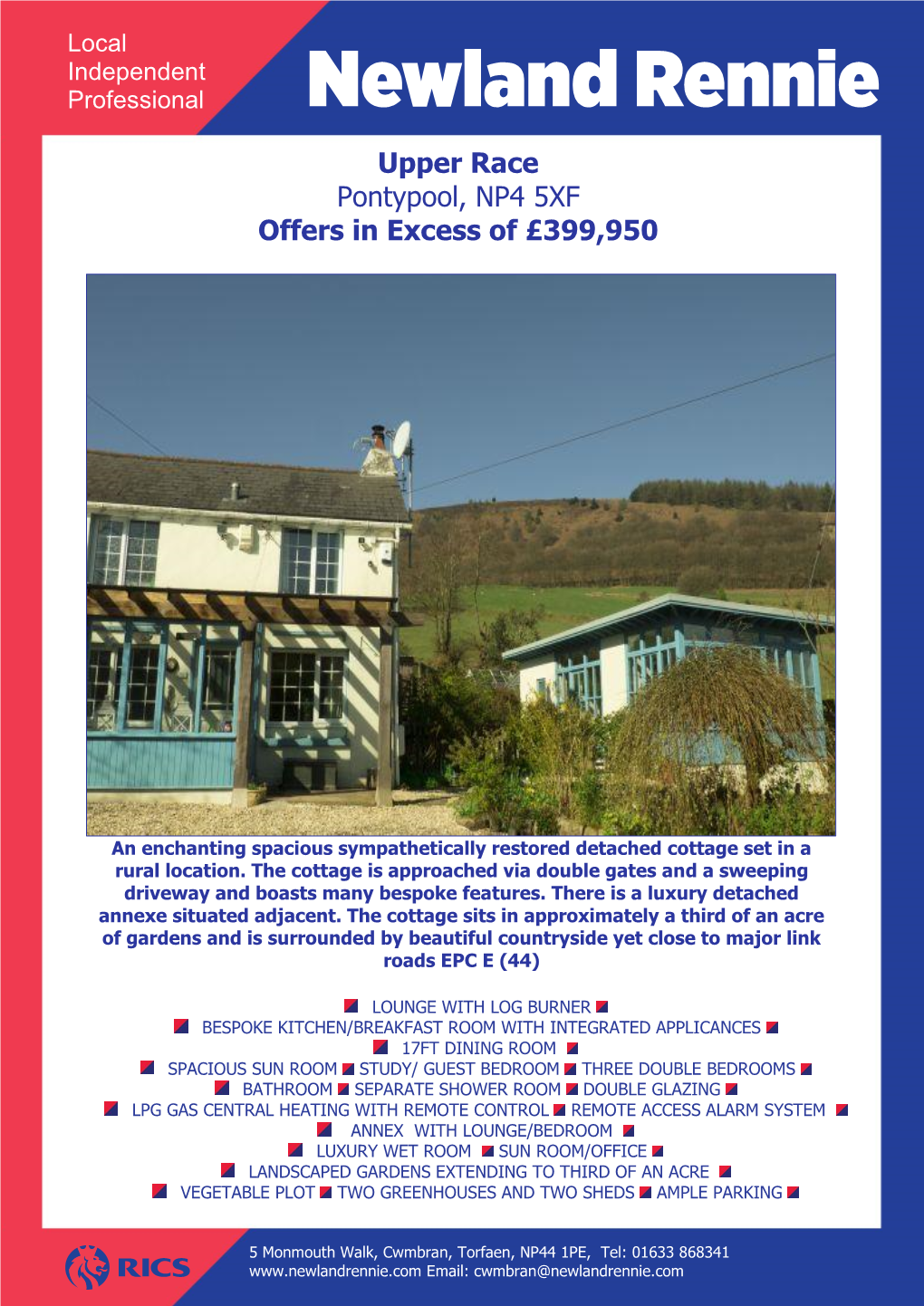 Upper Race Pontypool, NP4 5XF Offers in Excess of £399,950