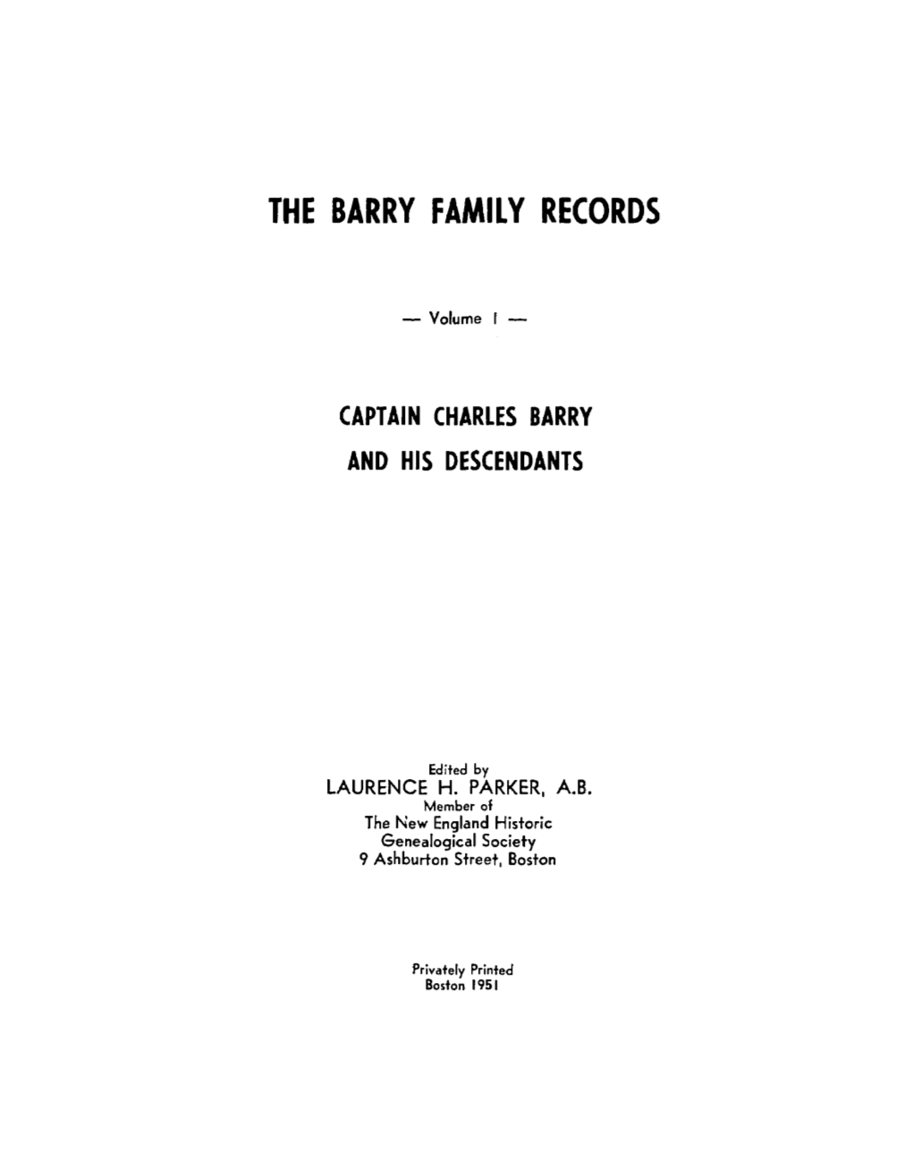 The Barry Family Records