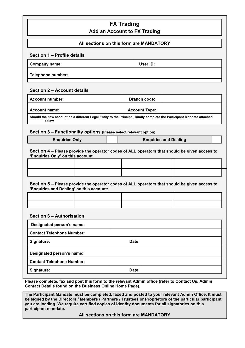 All Sections on This Form Are MANDATORY