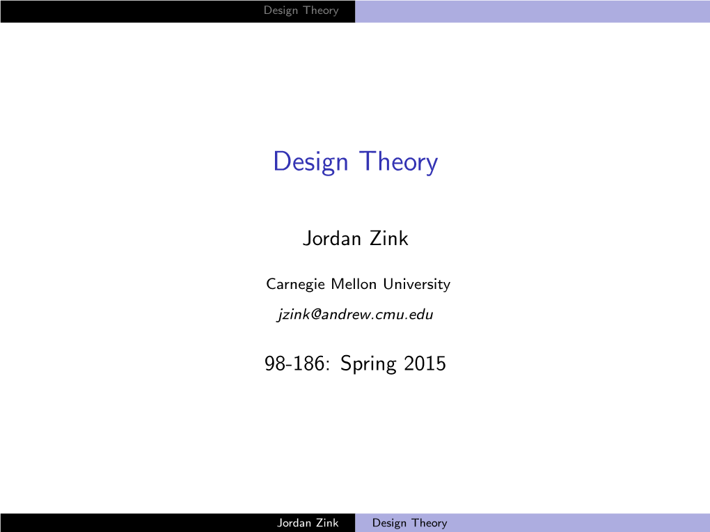 Design Theory