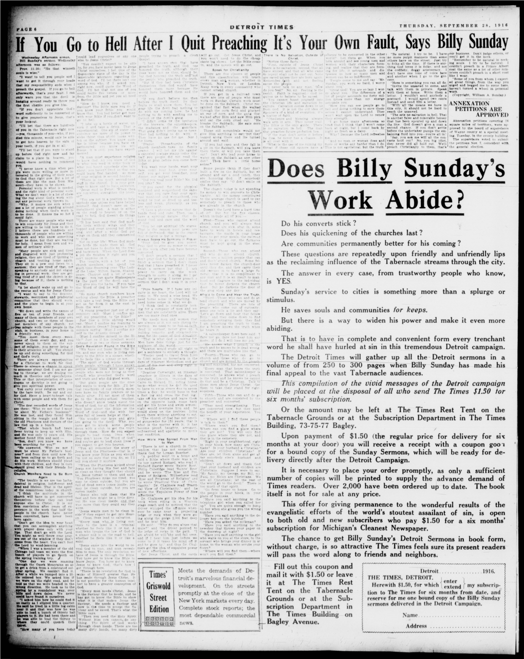 Does Billy Sunday's