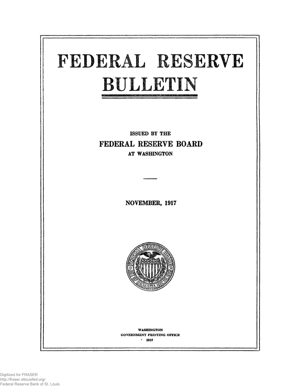 Federal Reserve Bulletin November 1917