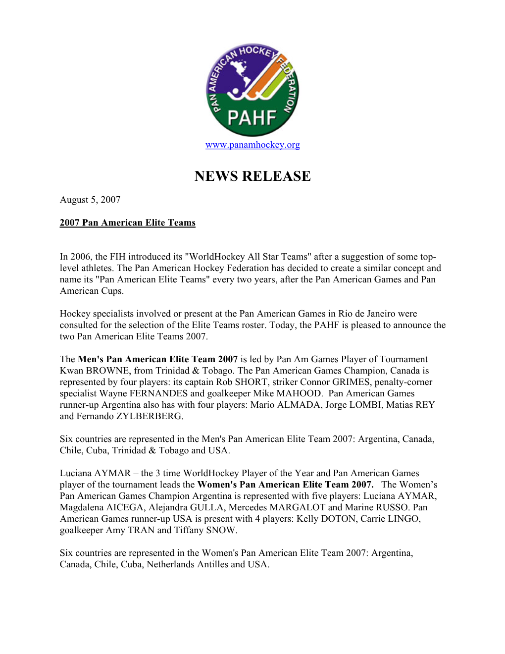 News Release