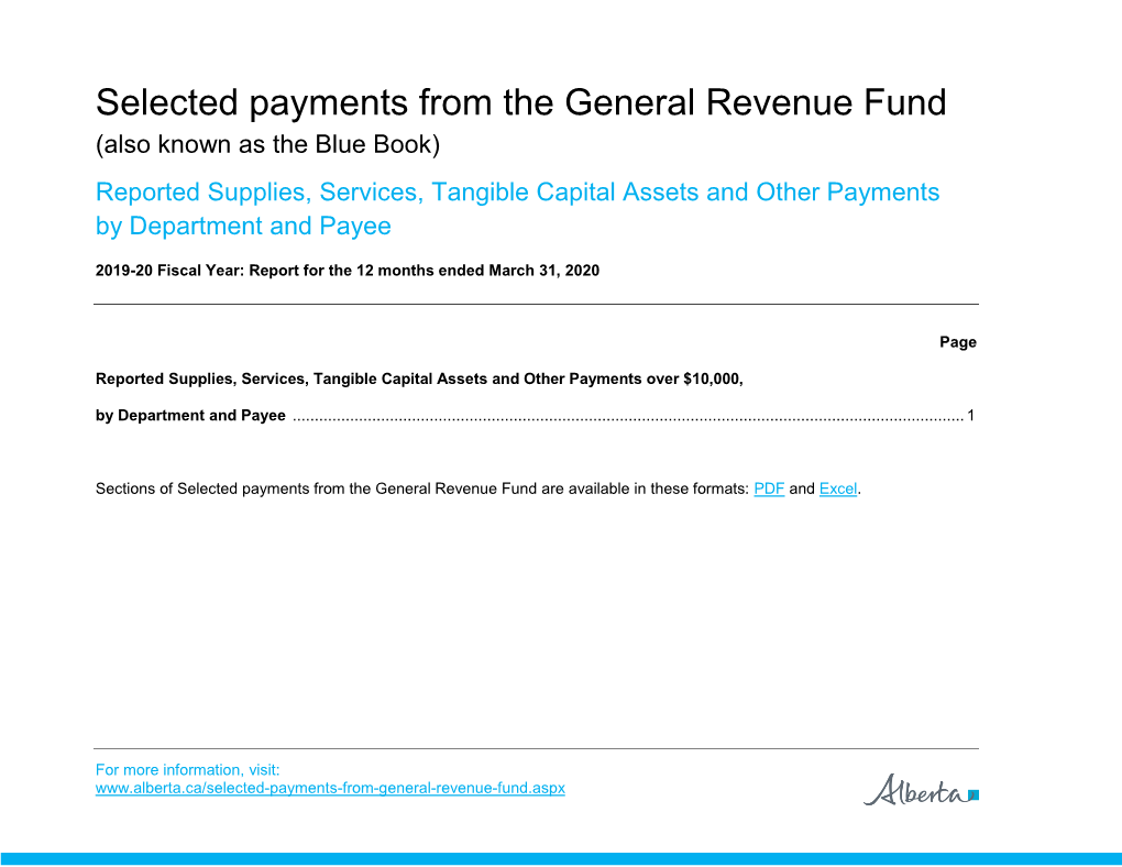 Blue Book – Supplies, Services, Capital Assets and Other Payments