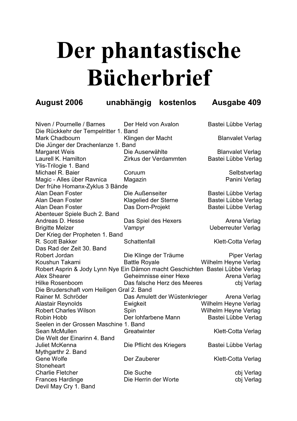 409 Bücherbrief August 2006