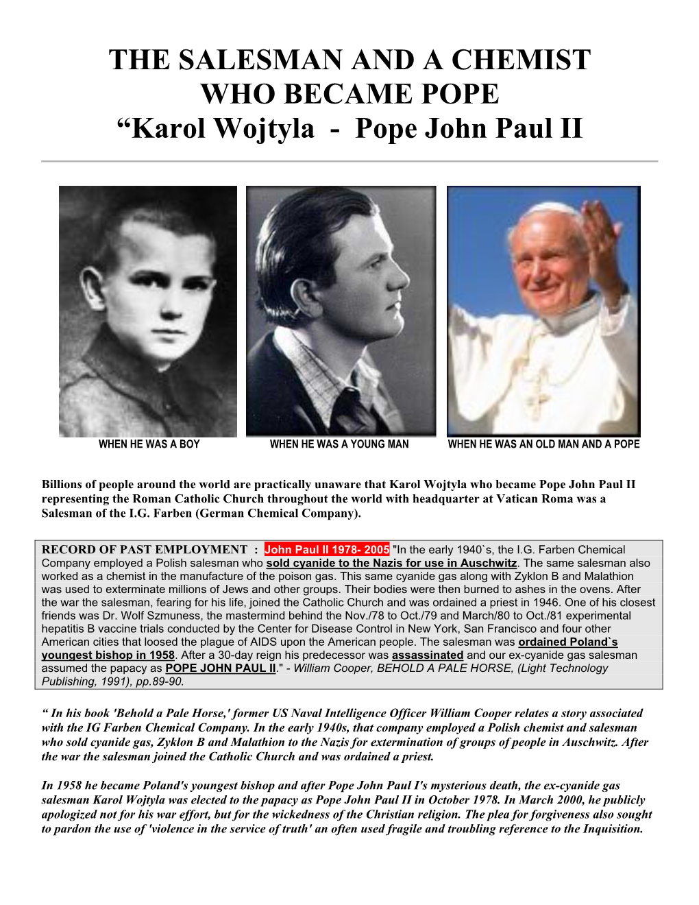 Karol Wojtyla - Pope John Paul II