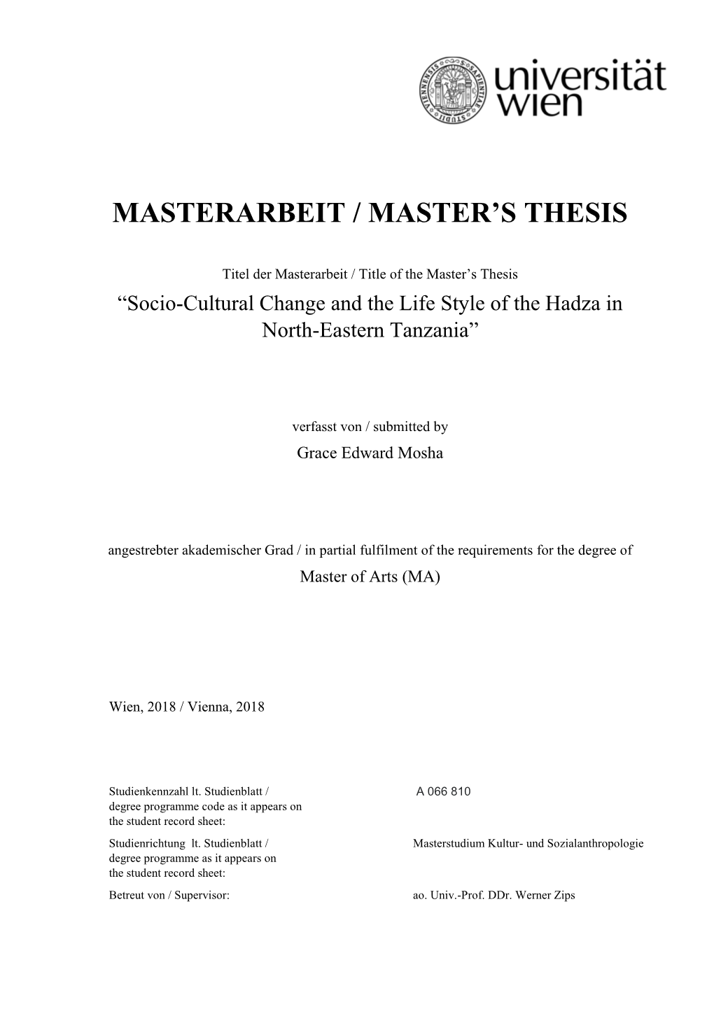 Masterarbeit / Master's Thesis