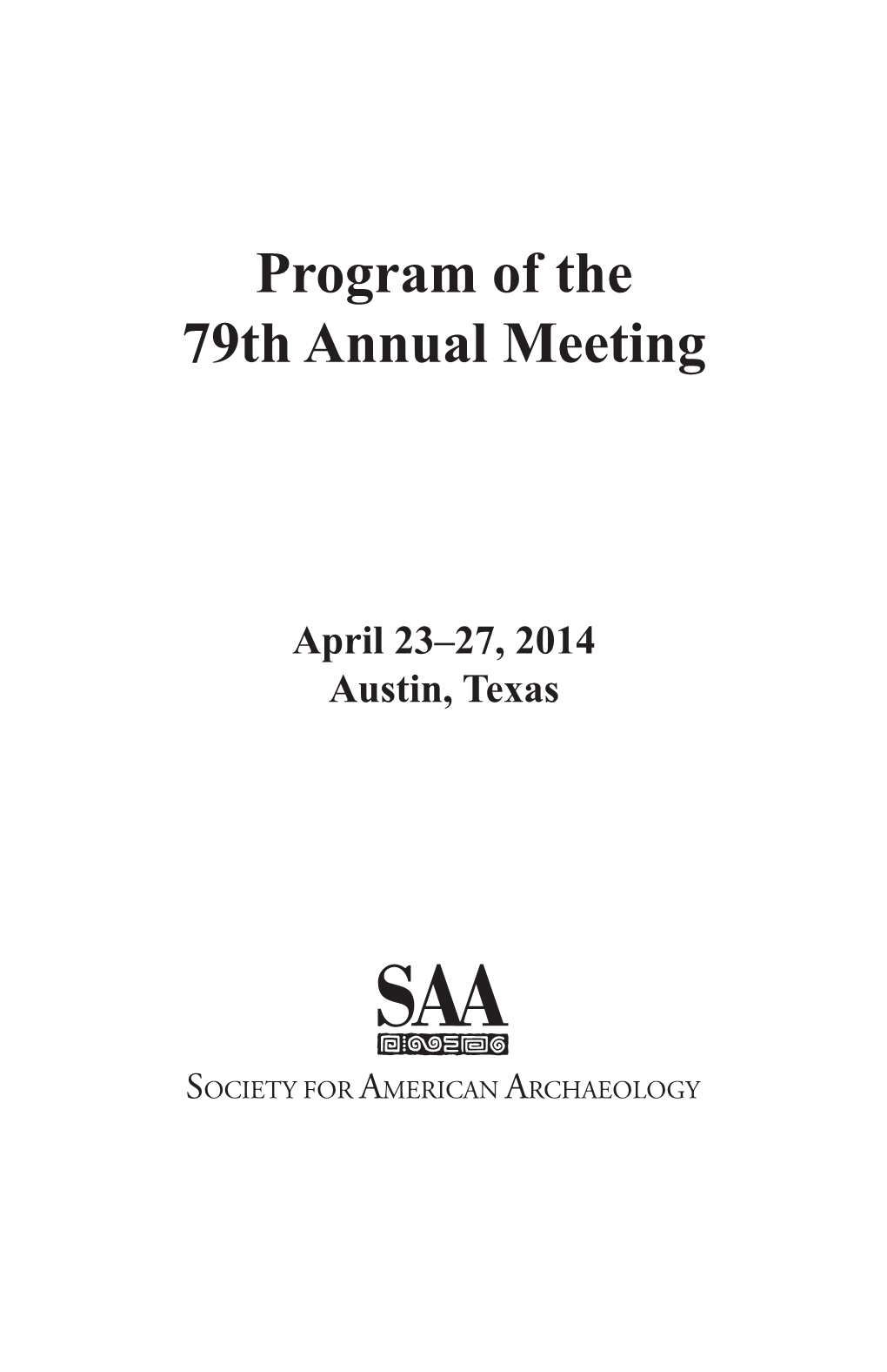 Program of the 79Th Annual Meeting