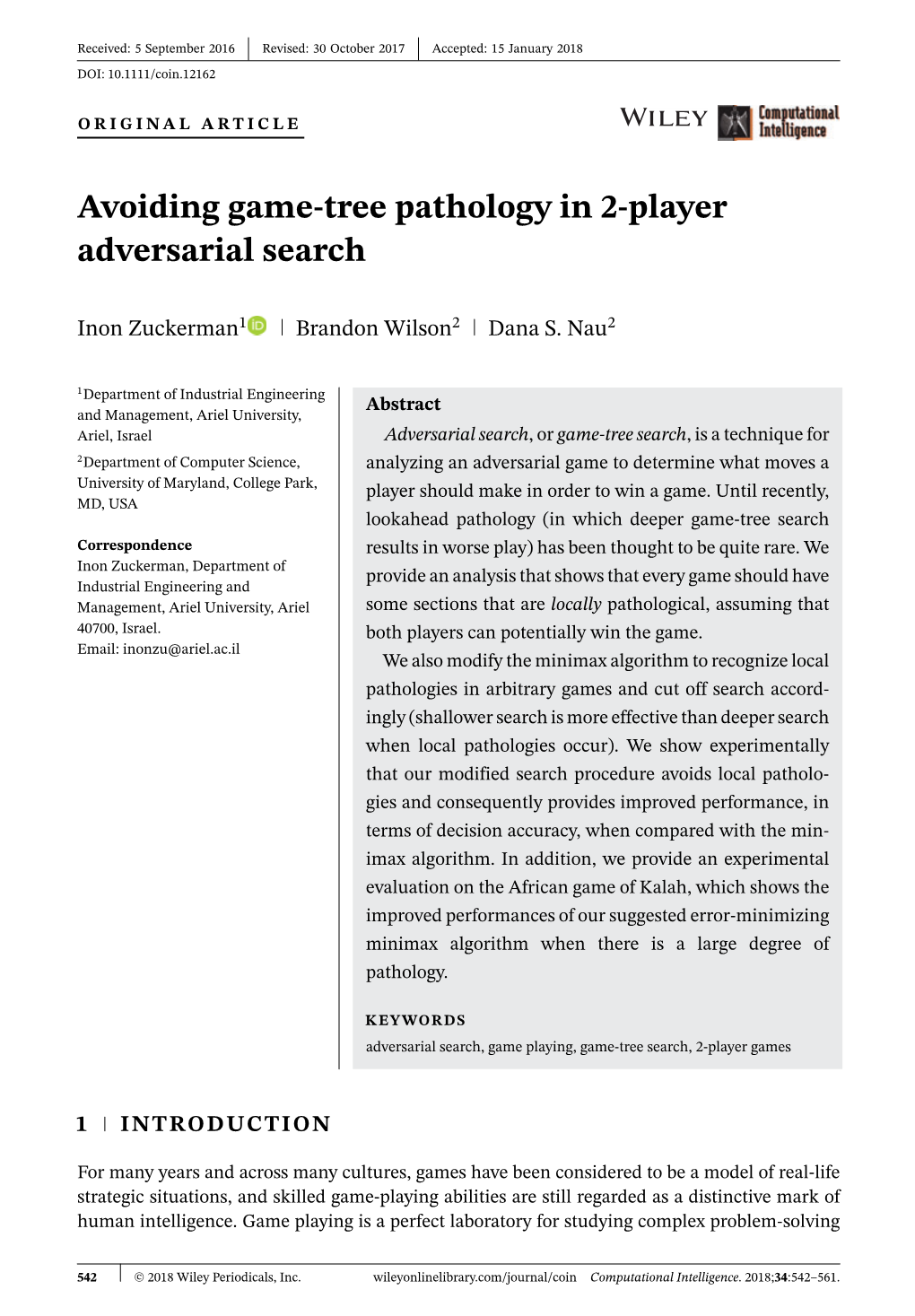 Avoiding Game-Tree Pathology in 2-Player Adversarial Search