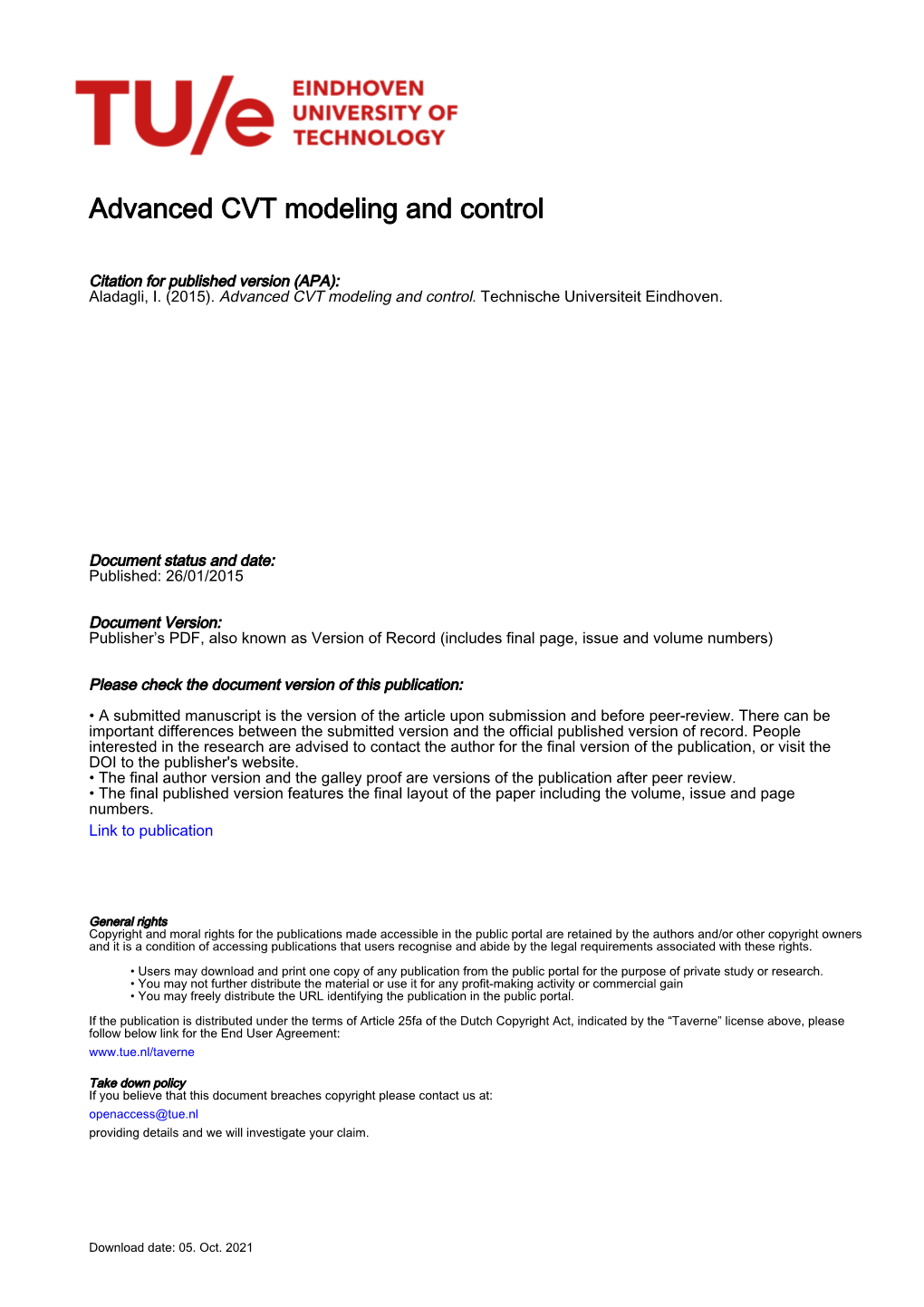 Advanced CVT Modeling and Control