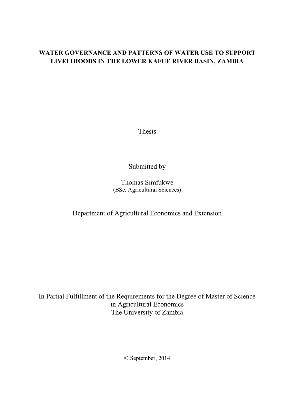 Thesis Submitted by Thomas Simfukwe