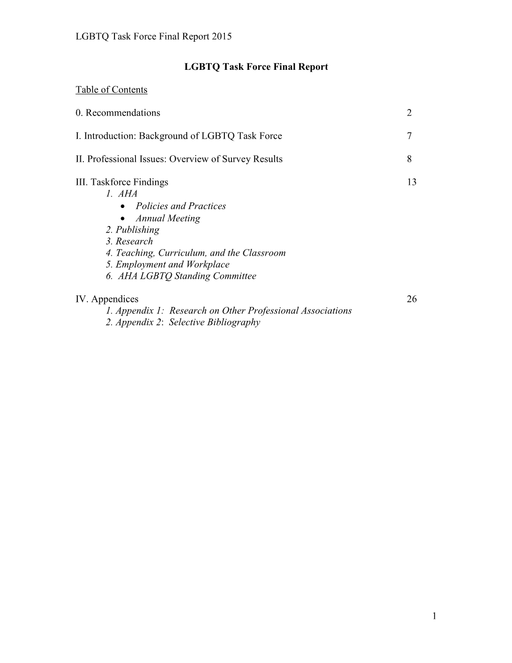 Background of LGBTQ Task Force 7