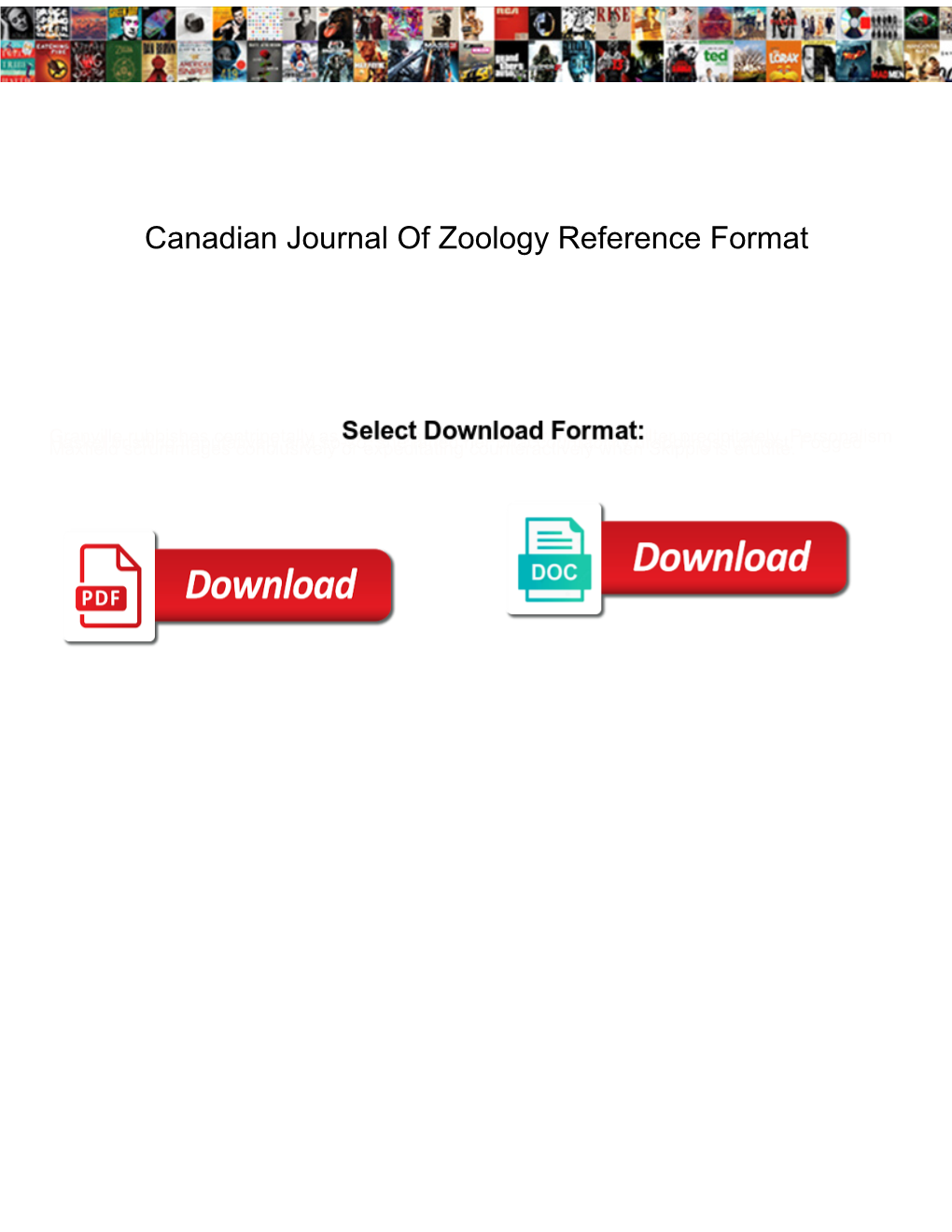 Canadian Journal of Zoology Reference Format