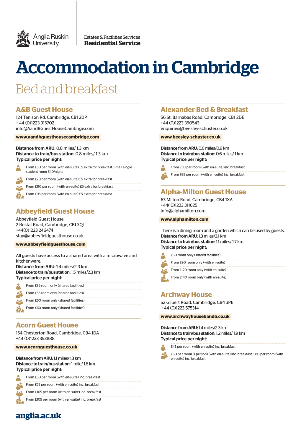 17-18 017 B&B and Hotel Listings CAMBRIDGE E&F.Indd