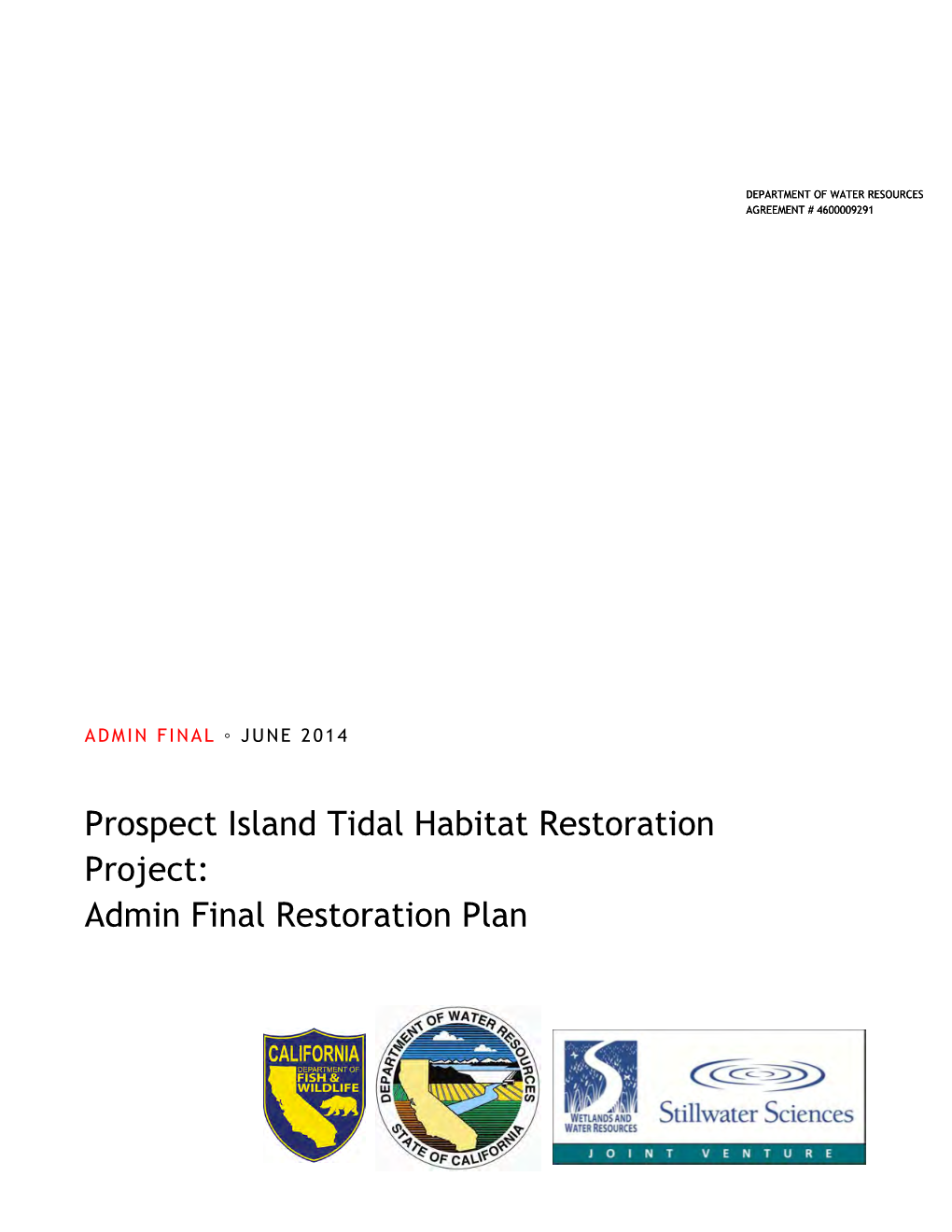 Prospect Island Tidal Habitat Restoration Project: Admin Final Restoration Plan