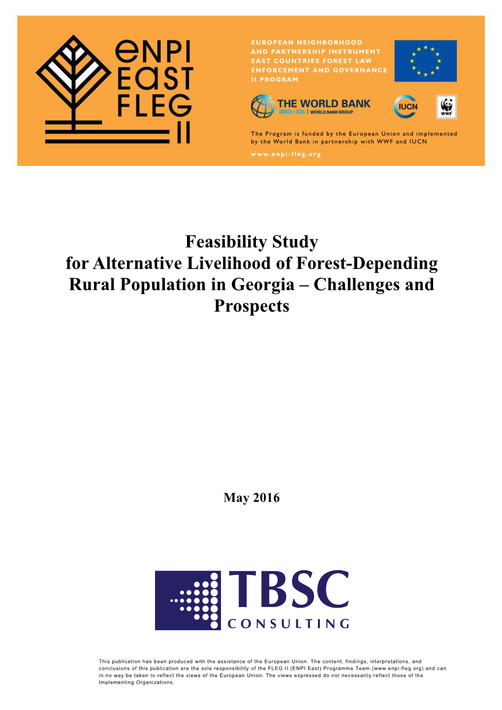 Feasibility Study for Alternative Livelihood of Forest-Depending Rural Population in Georgia – Challenges and Prospects