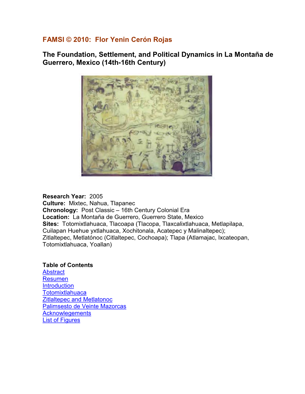 The Foundation, Settlement, and Political Dynamics in La Montaña De Guerrero, Mexico (14Th-16Th Century)