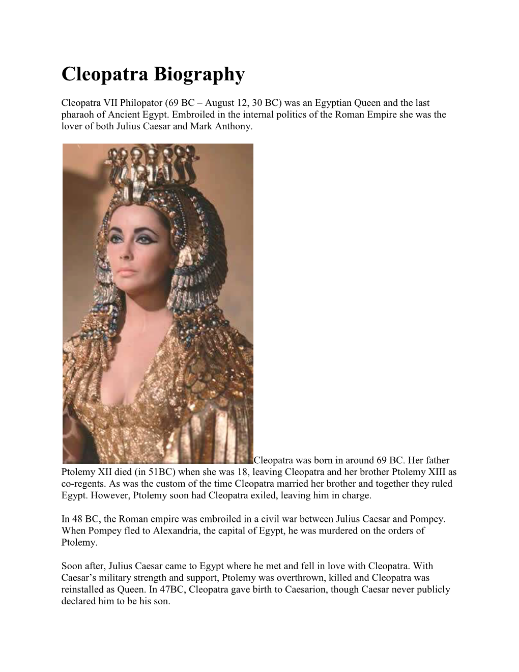 Cleopatra Biography