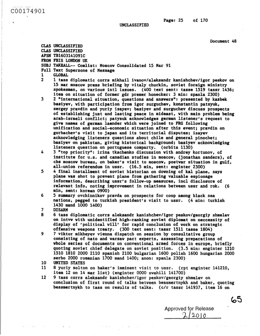 ).J~O I 0 This Document Is Made Available Through the Declassification Efforts and Research of John Greenewald, Jr., Creator Of: the Black Vault