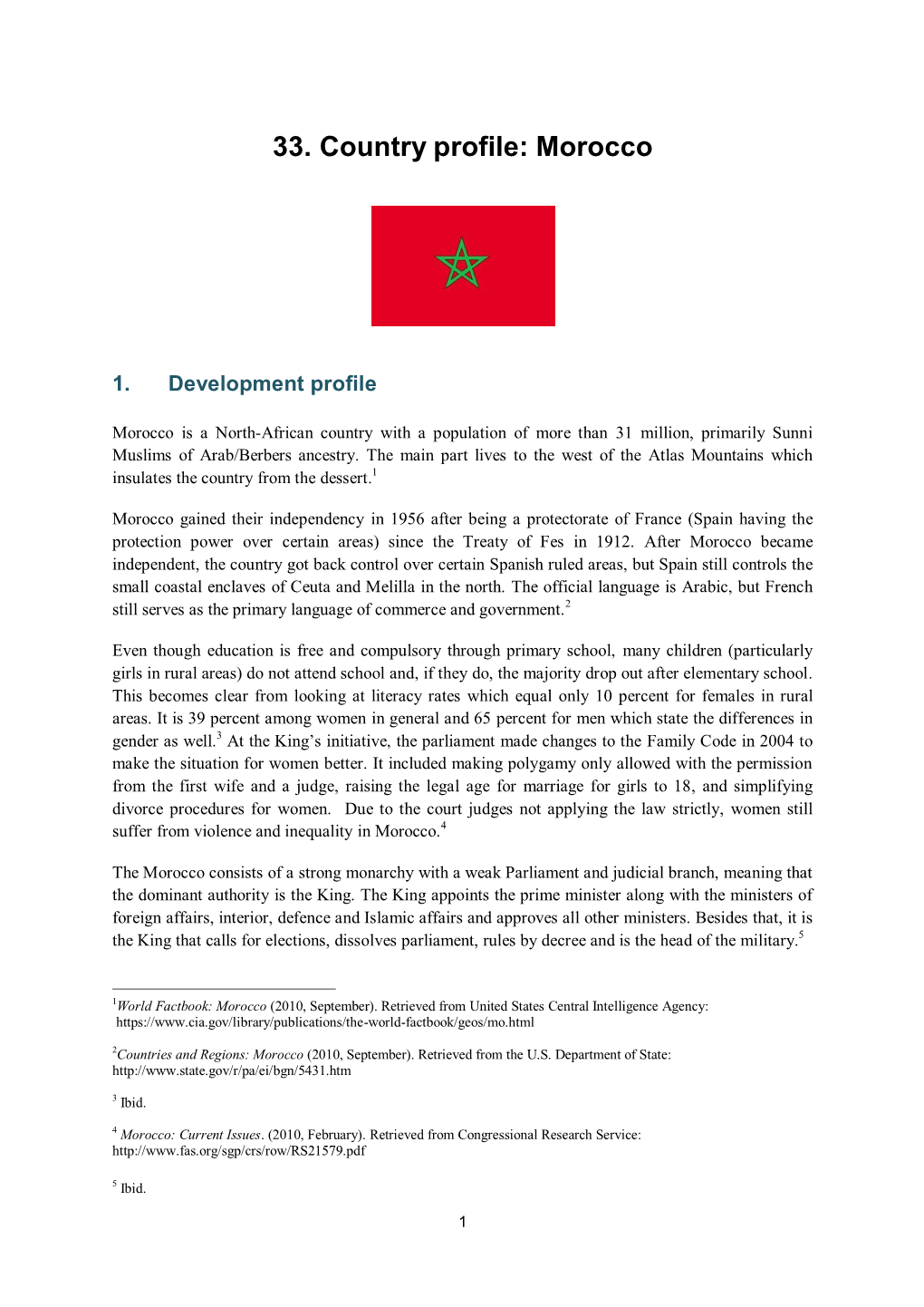 33. Country Profile: Morocco