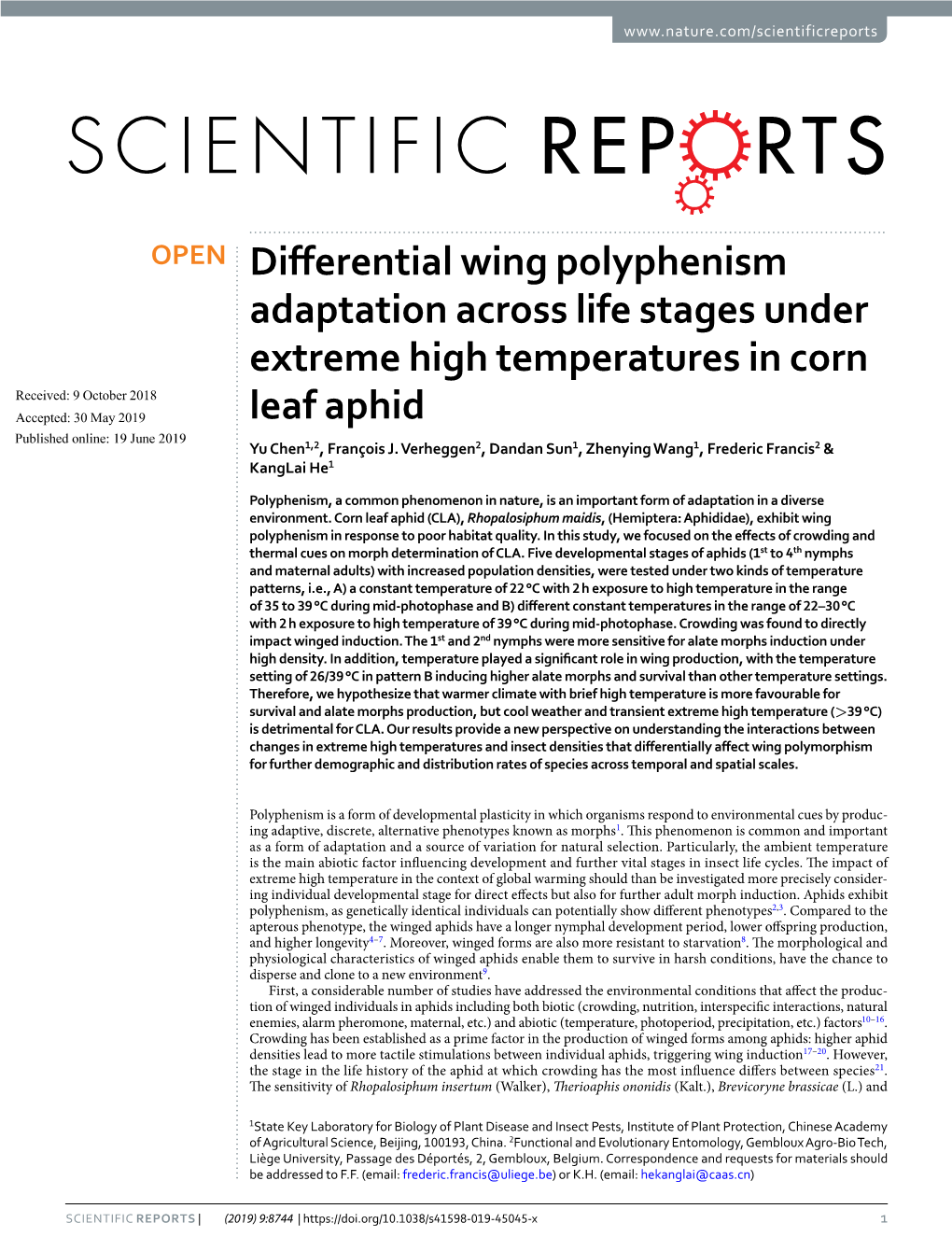 Differential Wing Polyphenism Adaptation Across Life Stages Under