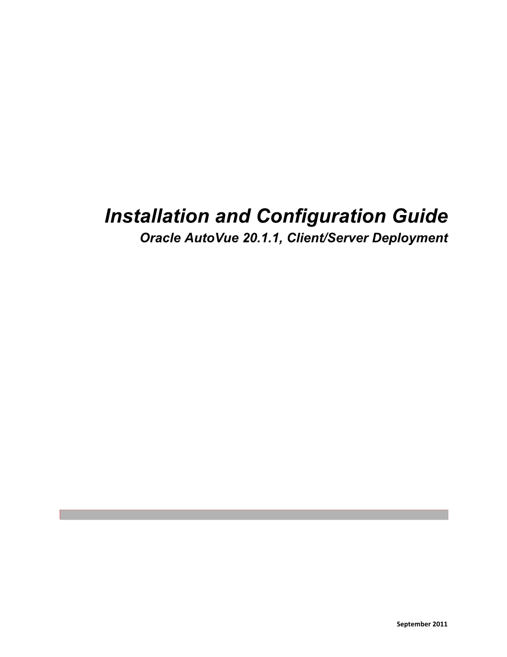 Installation and Configuration Guide Oracle Autovue 20.1.1, Client/Server Deployment