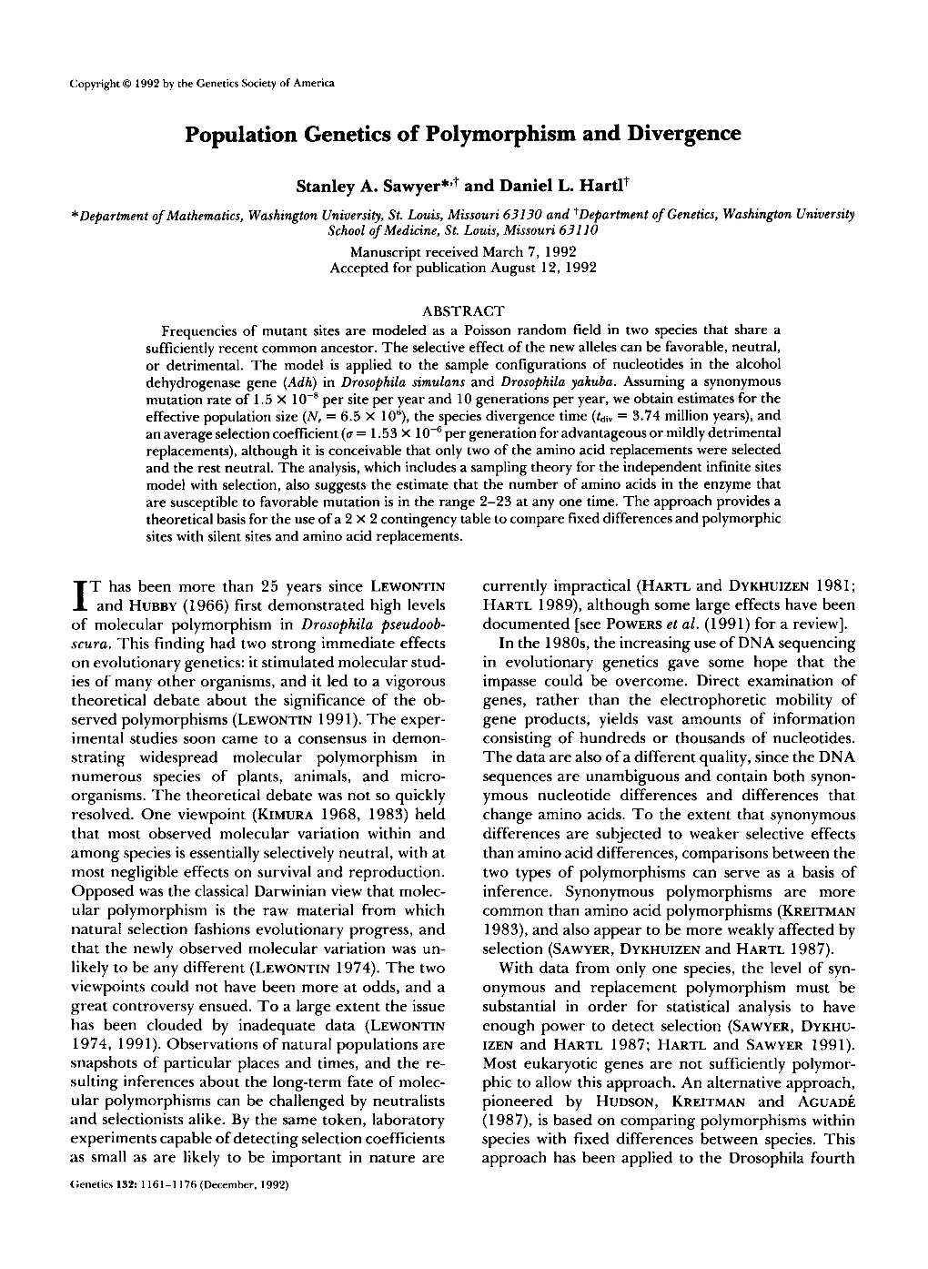 Population Genetics of Polymorphism and Divergence