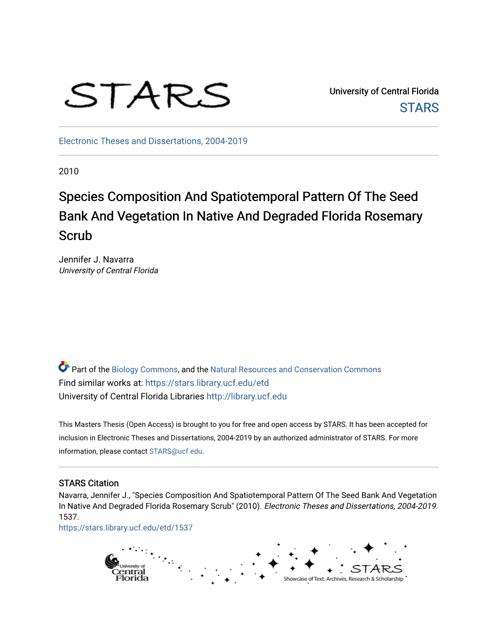 Species Composition and Spatiotemporal Pattern of the Seed Bank and Vegetation in Native and Degraded Florida Rosemary Scrub