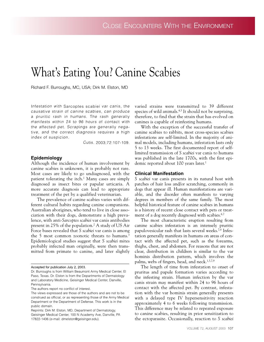 What's Eating You? Canine Scabies