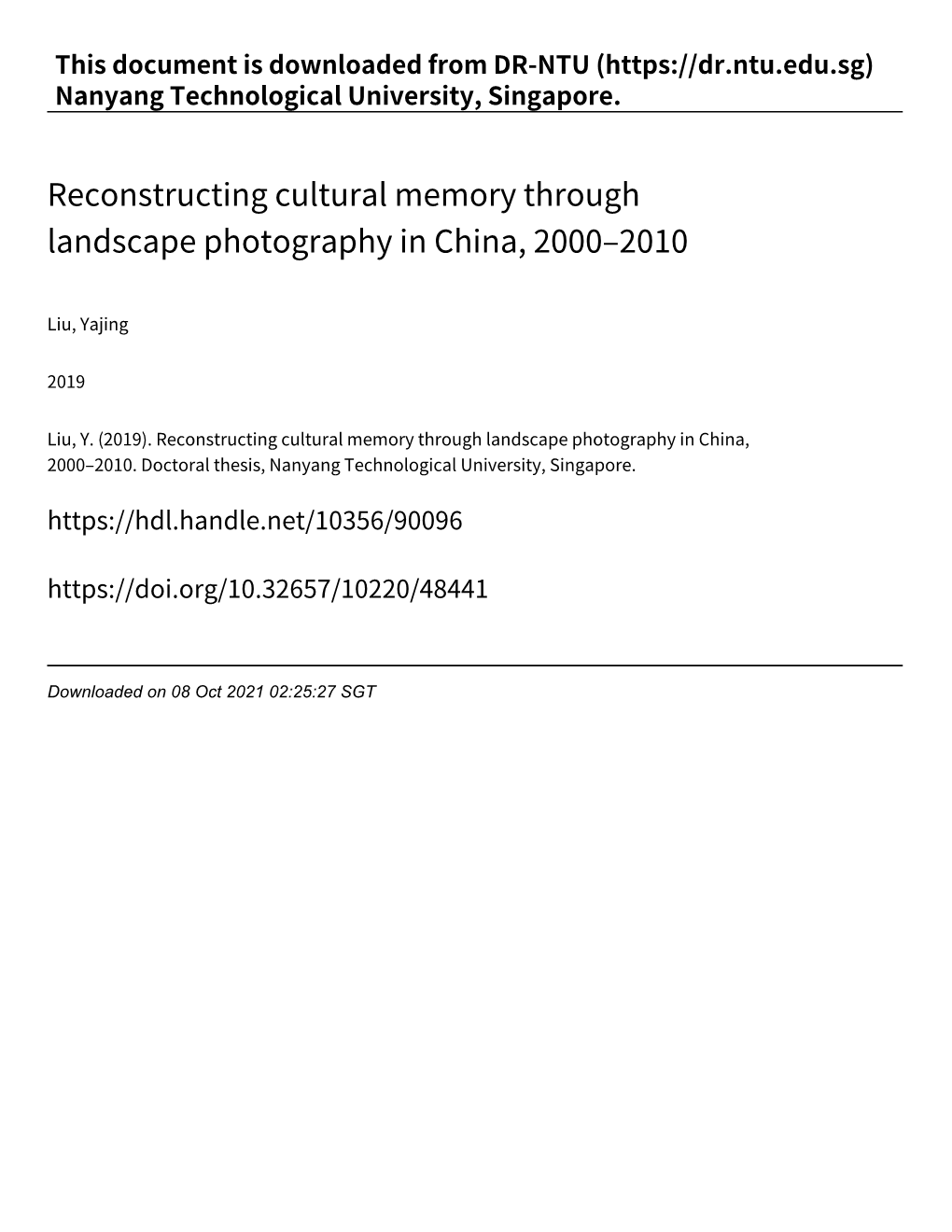 Reconstructing Cultural Memory Through Landscape Photography in China, 2000–2010