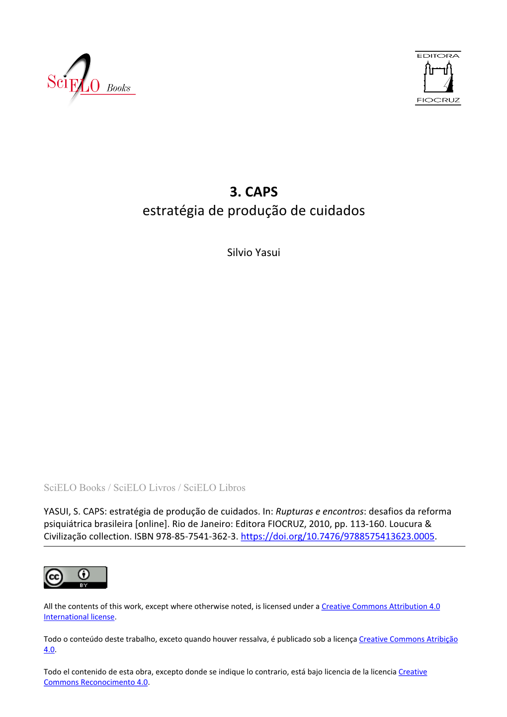 3. CAPS Estratégia De Produção De Cuidados