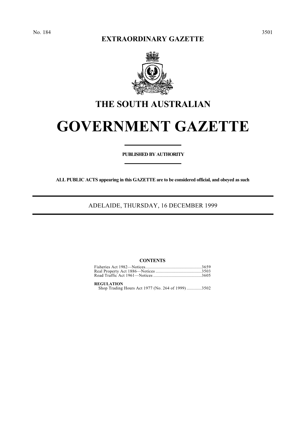 Government Gazette