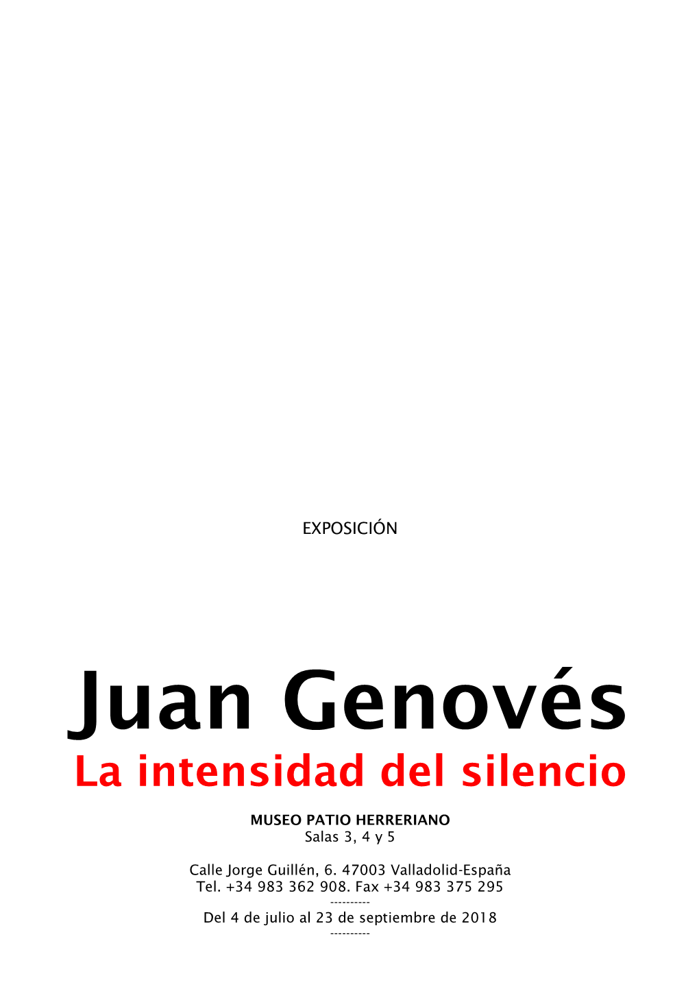 Juan Genovés La Intensidad Del Silencio