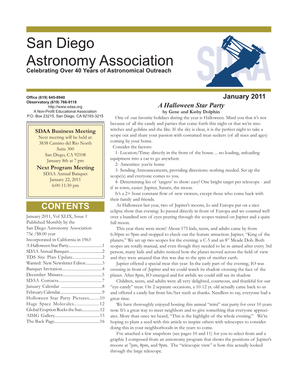 The San Diego Astronomy Association's Annual Banquet