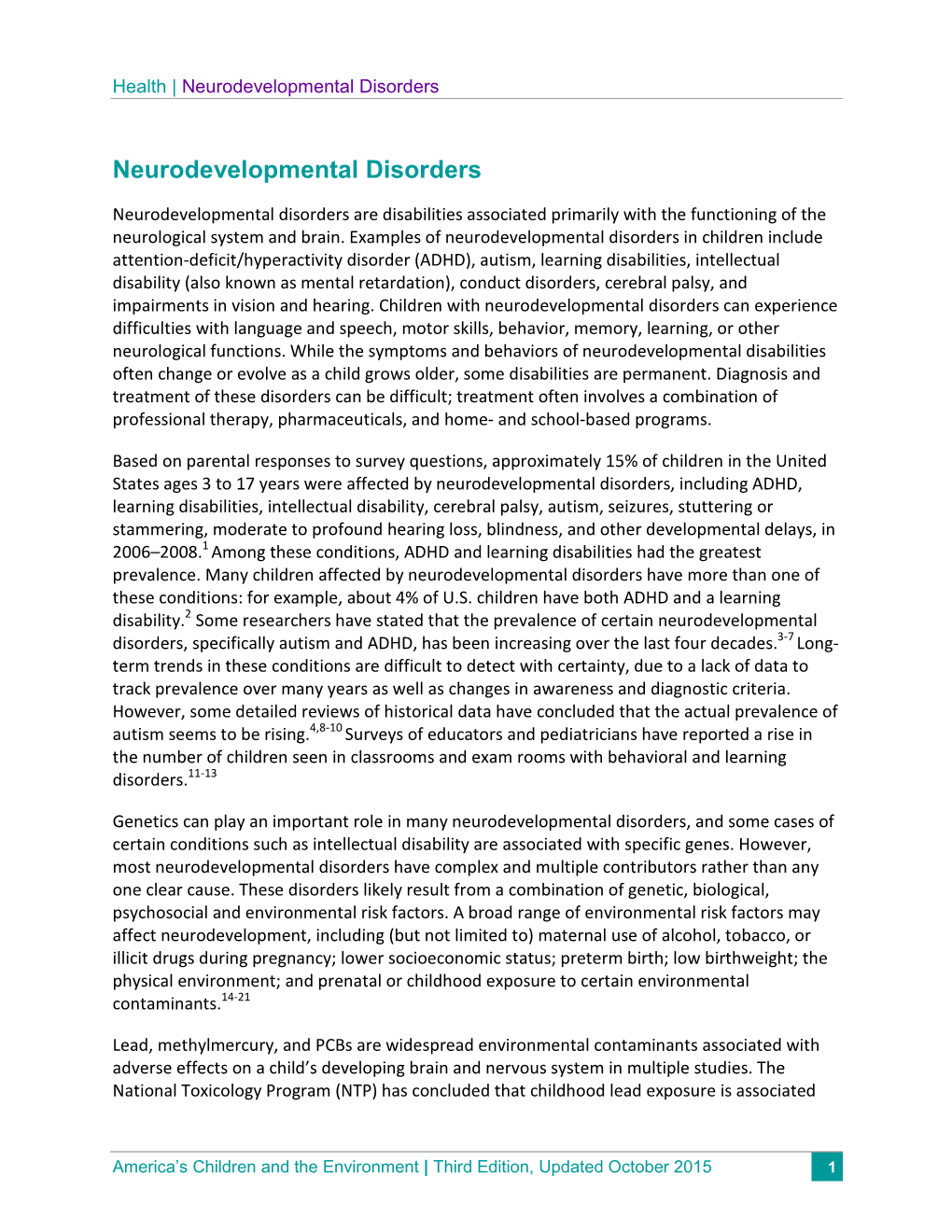 Neurodevelopmental Disorders