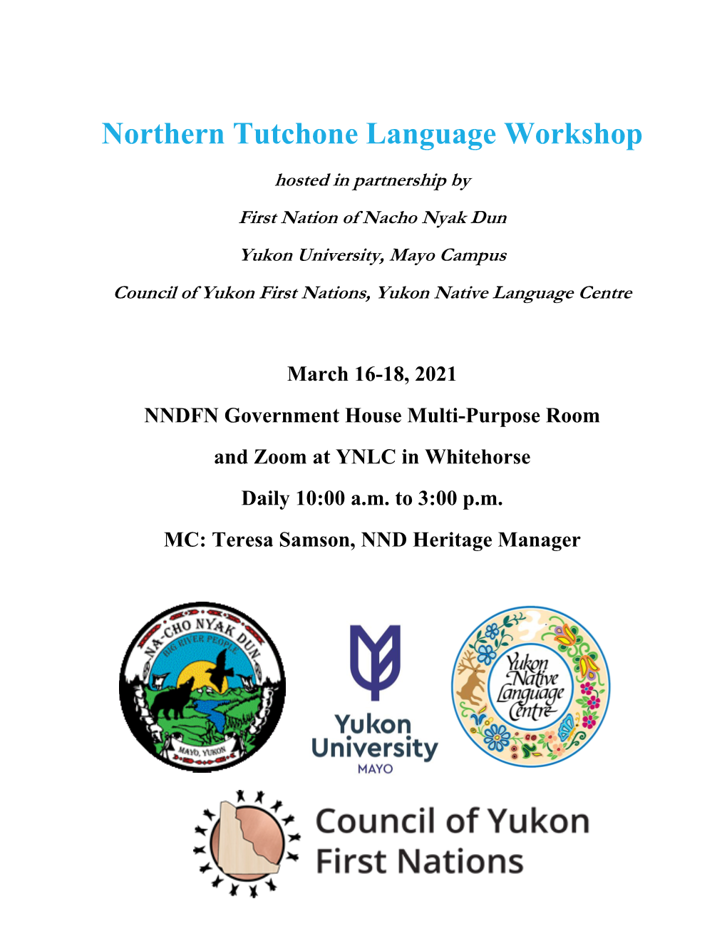 Northern Tutchone Language Workshop