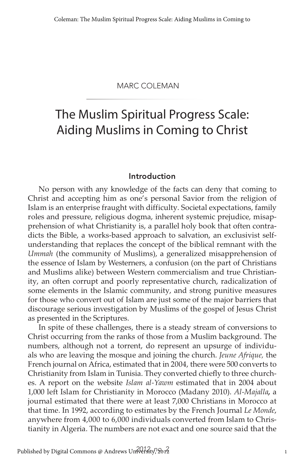 Aiding Muslims in Coming to Christ