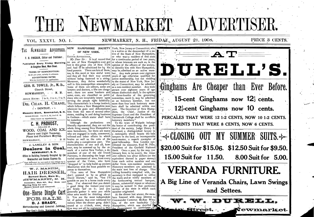 The Newmarket. I Advertiser