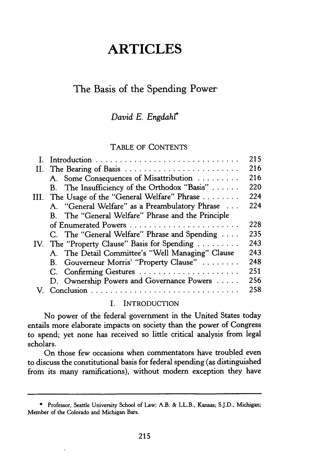 The Basis of the Spending Power