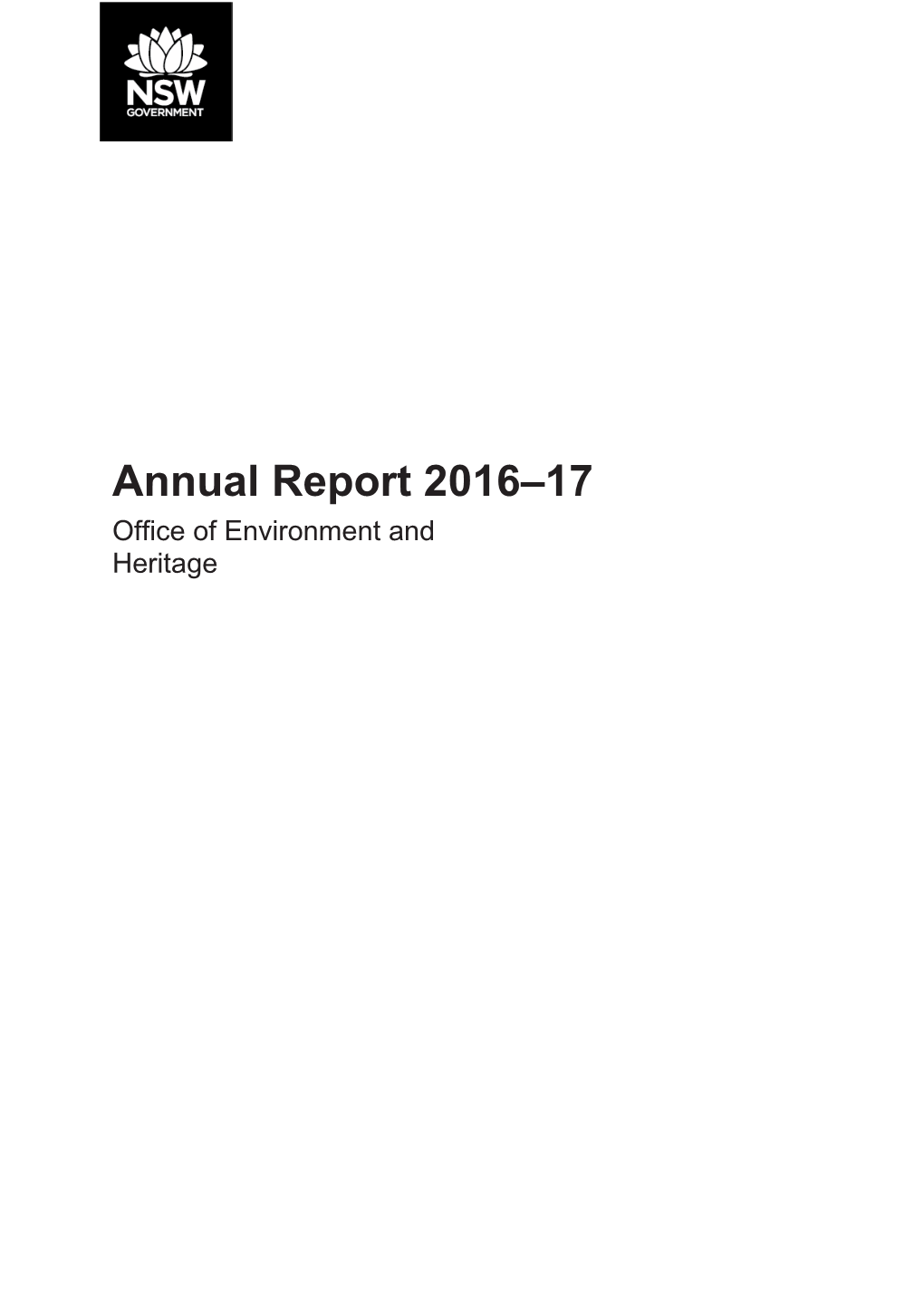 Office of Environment and Heritage Annual Report 2016-17Download