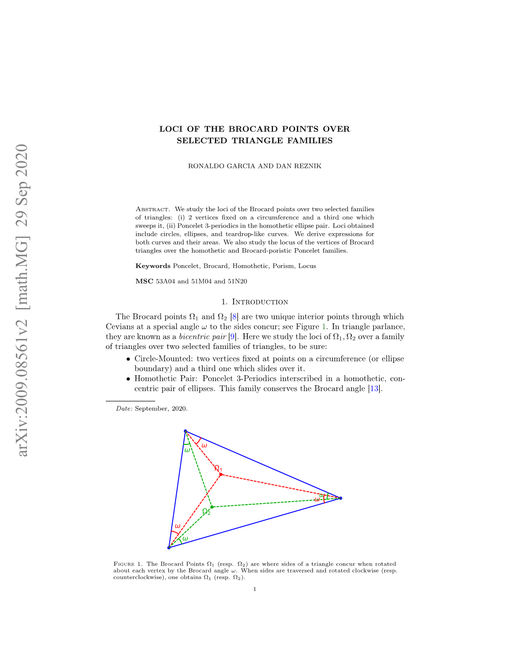 Arxiv:2009.08561V2 [Math.MG] 29 Sep 2020