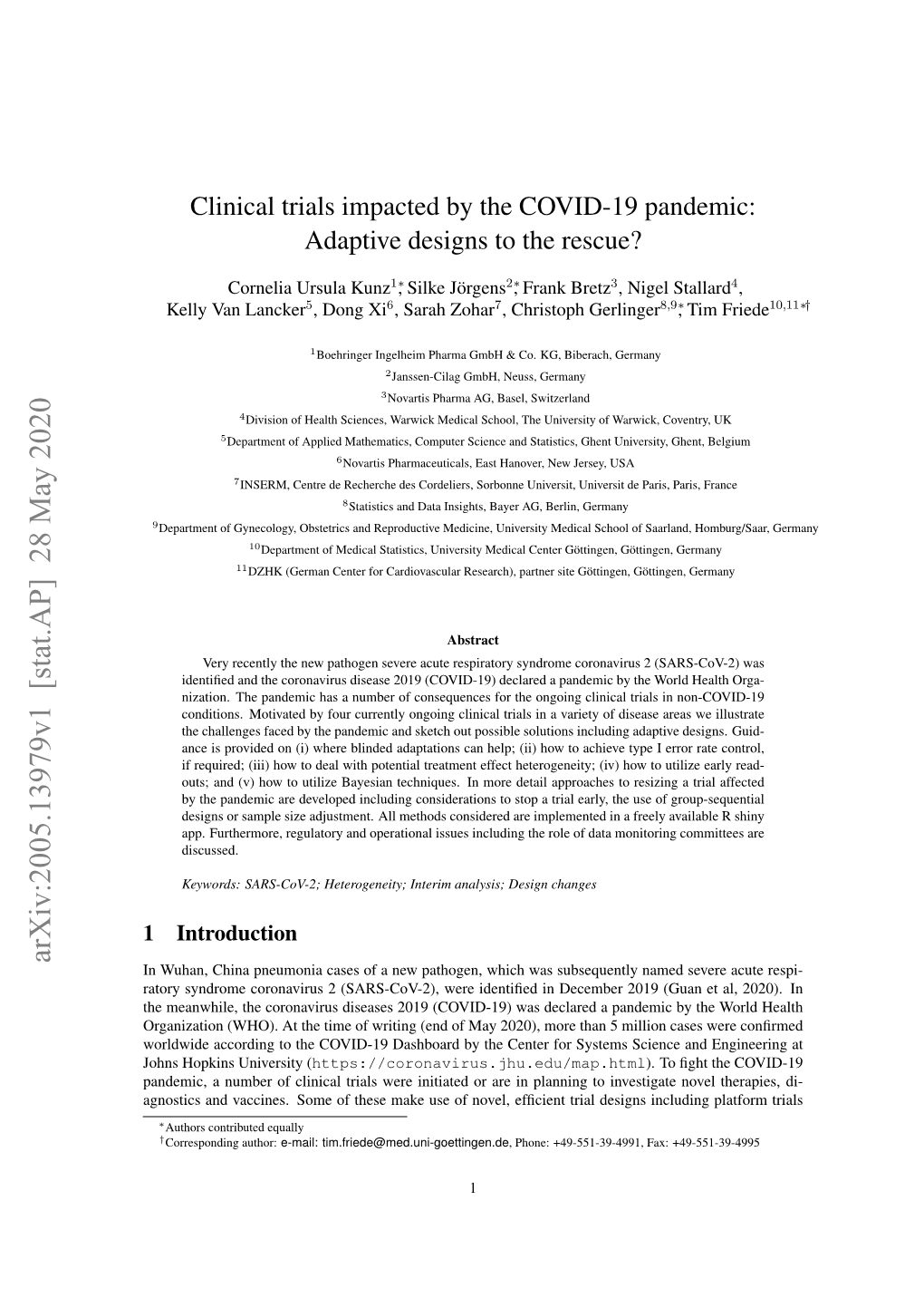 Clinical Trials Impacted by the COVID-19 Pandemic: Adaptive Designs to the Rescue?