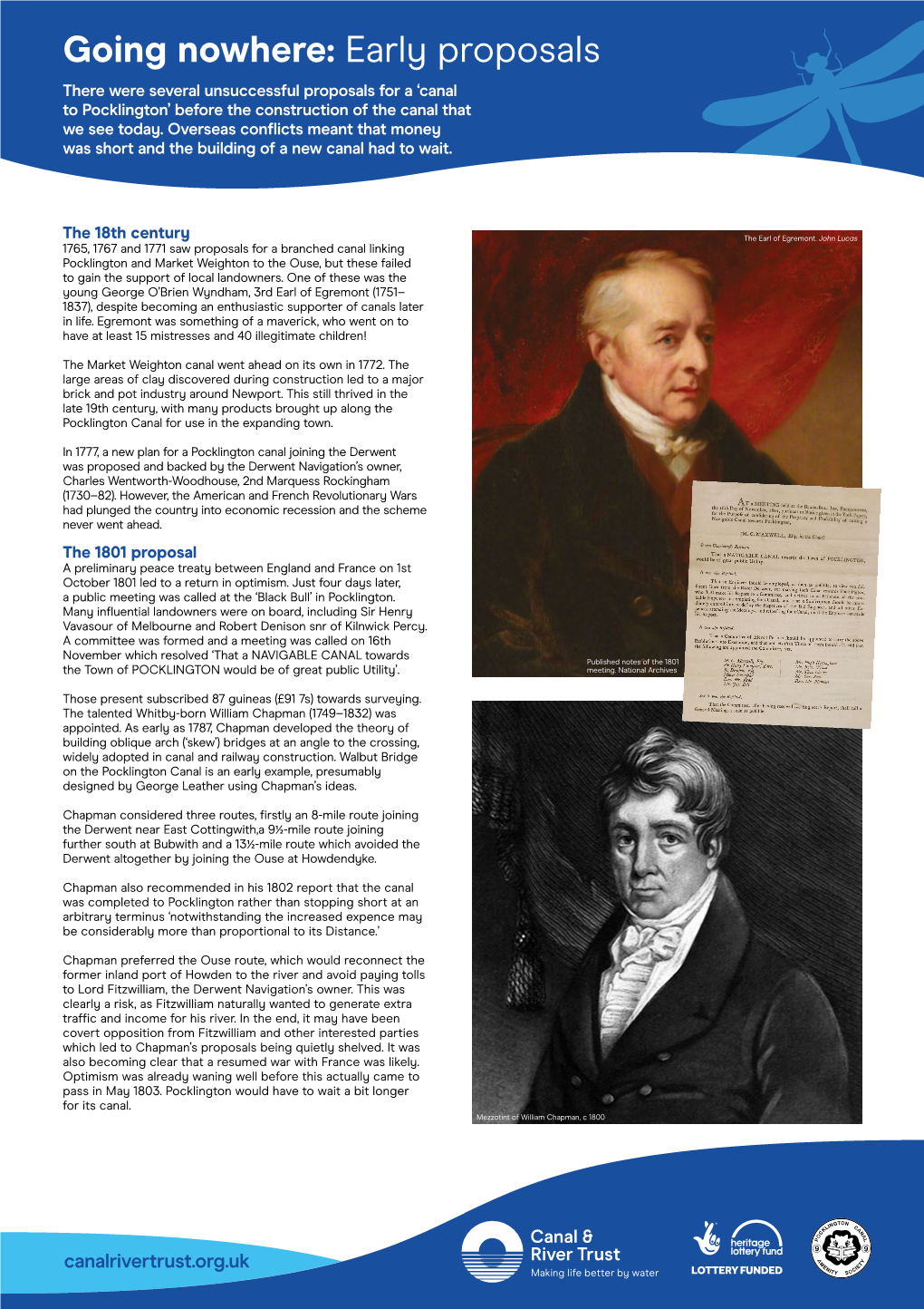 Going Nowhere: Early Proposals There Were Several Unsuccessful Proposals for a ‘Canal to Pocklington’ Before the Construction of the Canal That We See Today