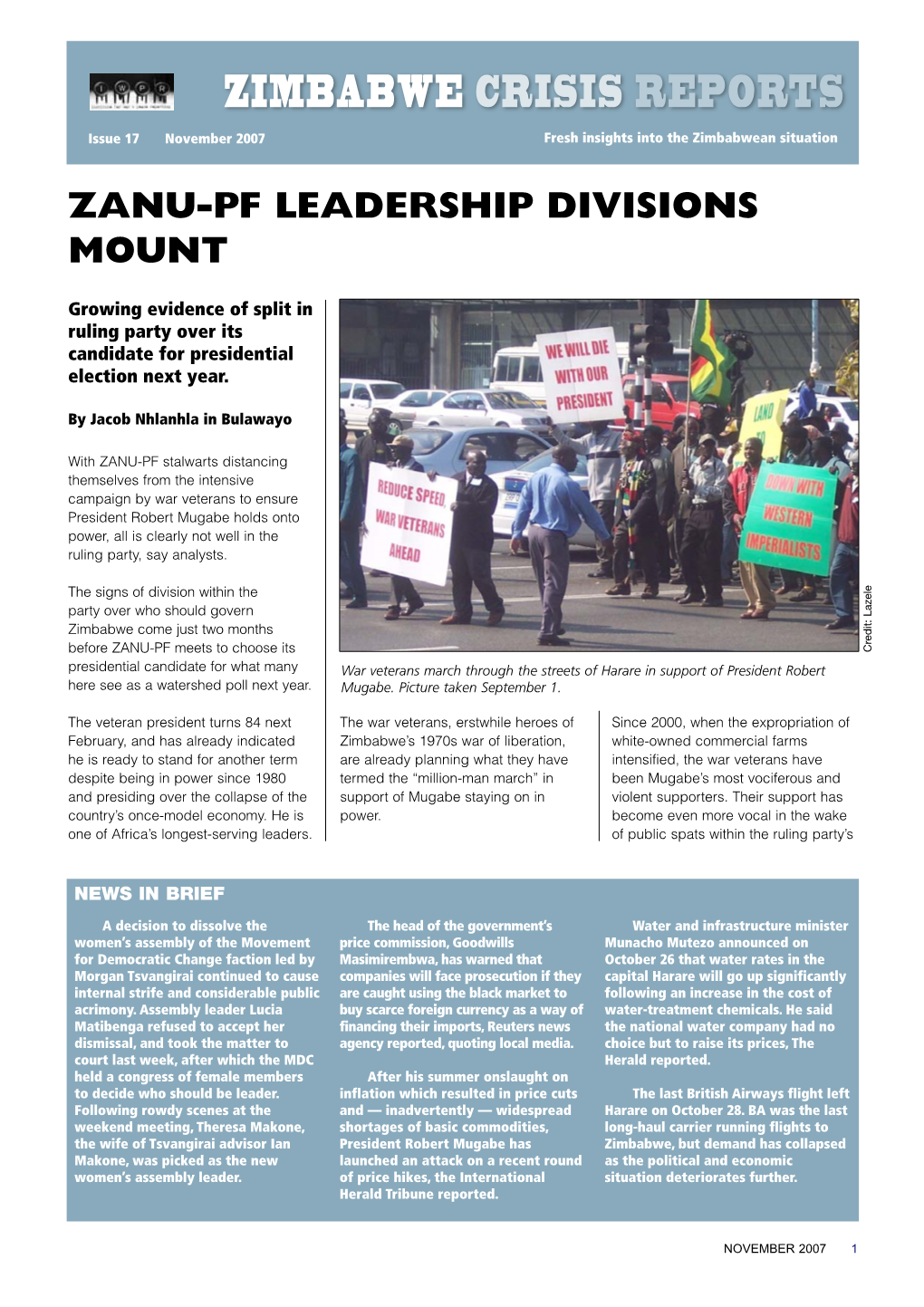 Zimbabwe Crisis Reports Issue 17