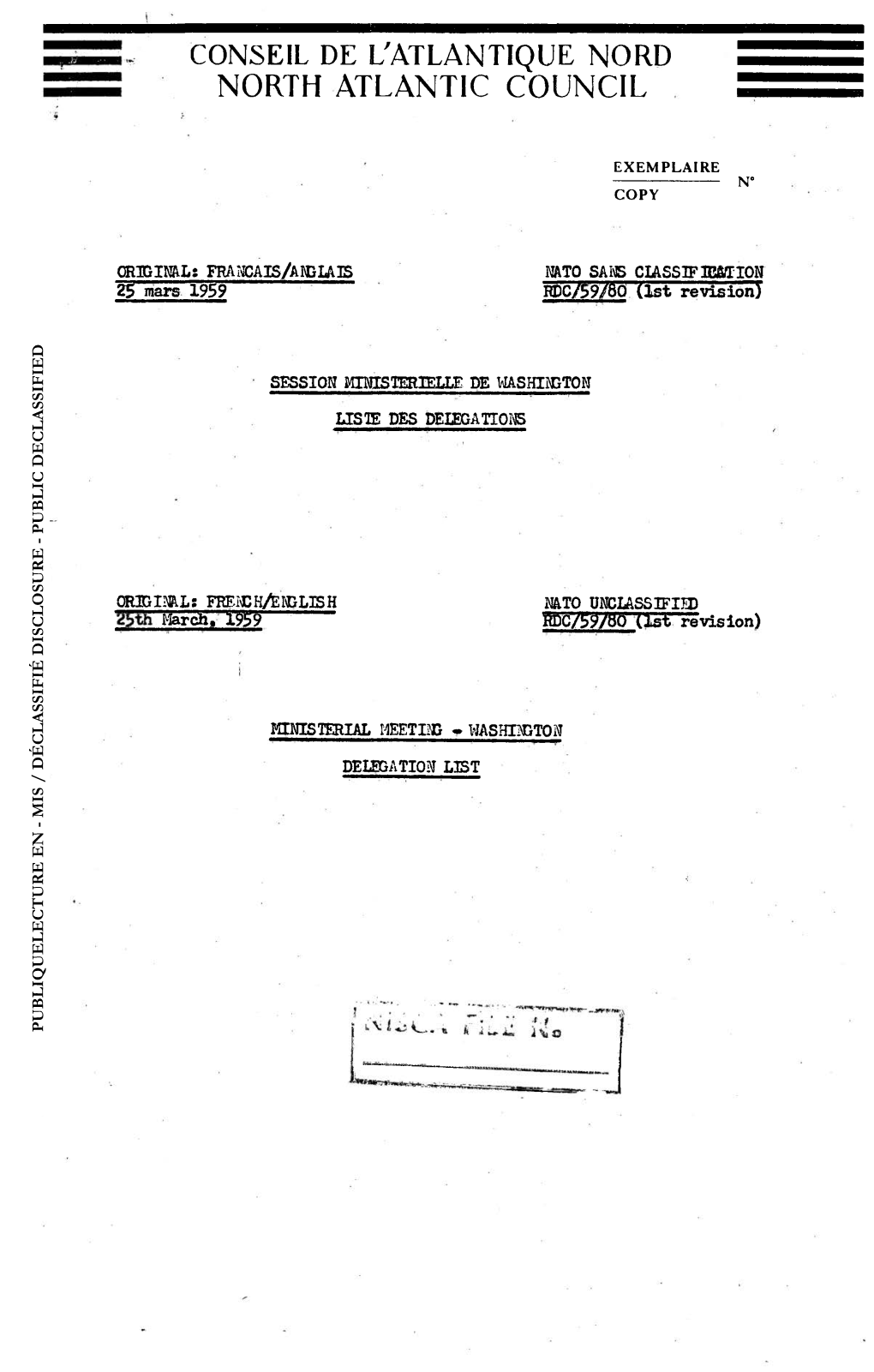 Conseil De L'atlantique Nord North Atlantic Council