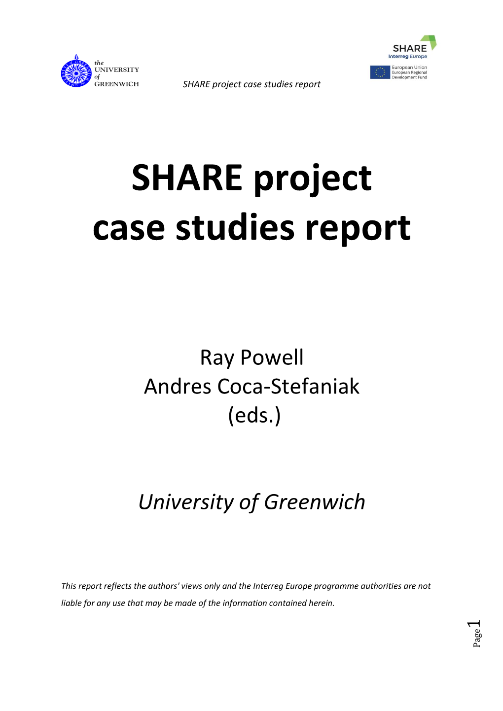SHARE Project Case Studies Report